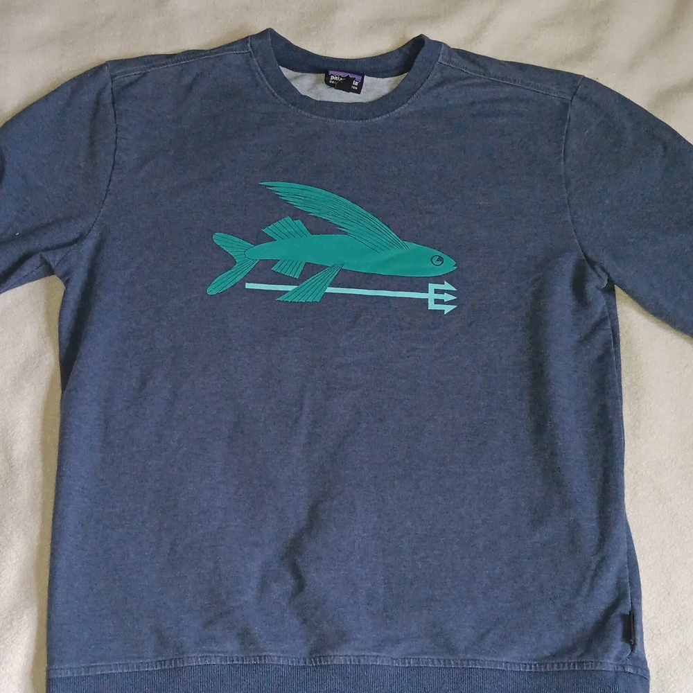 Mens Patagonia Flying Fish Organic Cotton Midweight Crew Sweatshirt